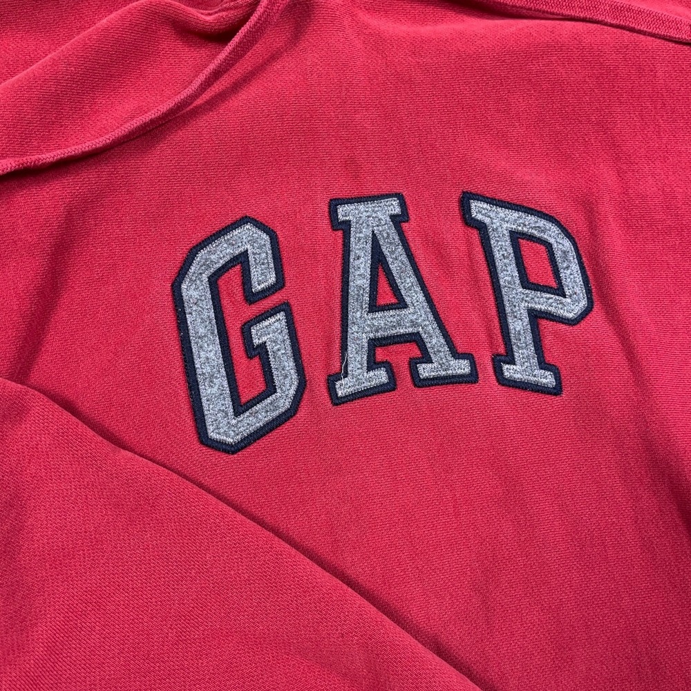 Vintage Y2K Gap Hoodie Men XL Red Gray Sweatshirt Sweater Spell Out 2000s - Picture 3 of 12